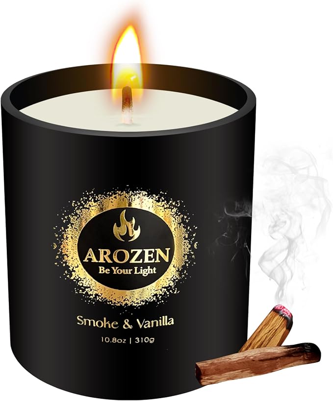 Tobacco Vanilla Candle for Men – 70-Hour Soy Wax Scented Candle for Home | Black Jar Aromatherapy Gift for Him, Father's Day Birthday Valentine's Day