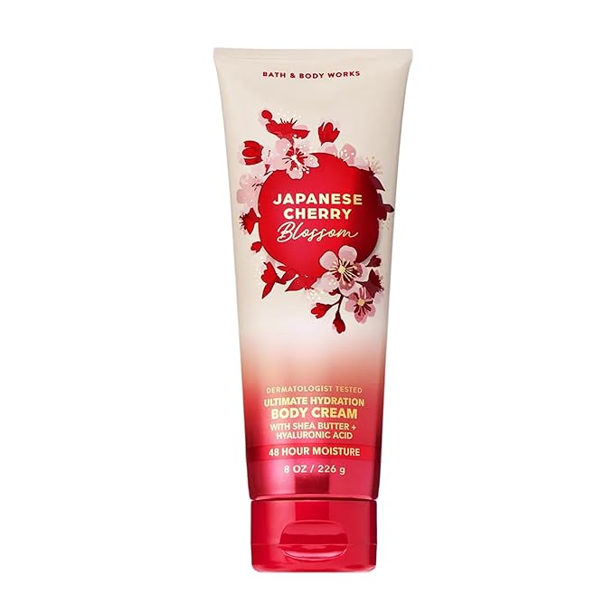 Bath & Body Works Japanese Cherry Blossom Body Cream, Ultimate Hydration Moisturizer with Shea Butter & Hyaluronic Acid for Dry Skin, Iconic Floral Scent, 8 oz - 1 Pack