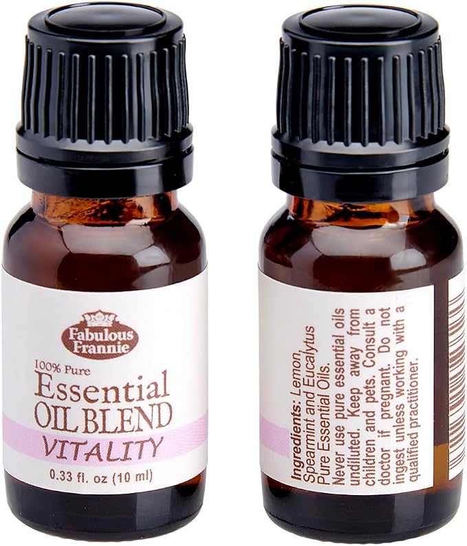 Fabulous Frannie Vitality Essential Oil Blend 100% Pure, Undiluted Essential Oil Blend of Spearmint, Eucalyptus, Orange and Lemon 10ml (Pack of 1)
