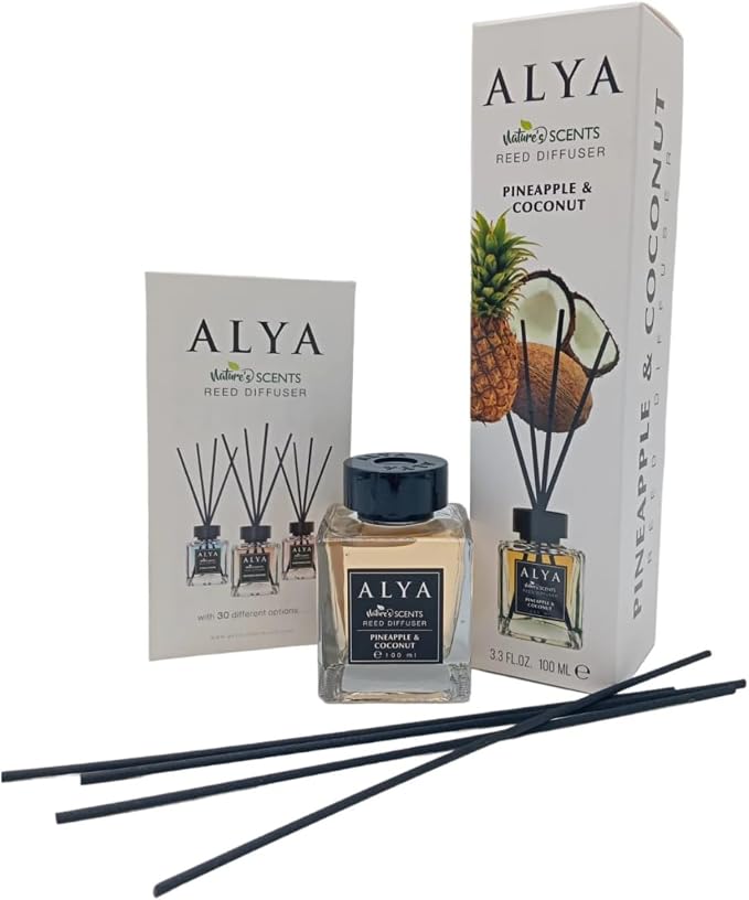 Nature's Scents Reed Diffuser, Pineapple & Coconut Fragrance, 3.3 FL OZ, 100 ML