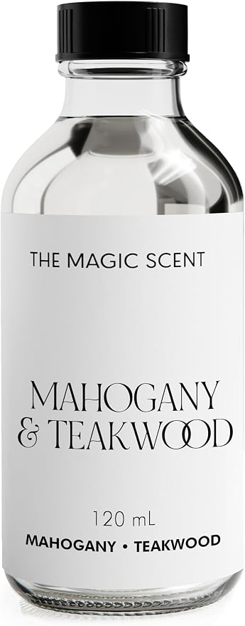 The Magic Scent Mahogany & Teakwood Diffuser Oil - Hotel & Home Luxury Scents Inspired by Abercrombie & Fitch - Diffuser Oil Scents for Home Designed for Use in All Diffusers - 4 fl oz, 120 mL