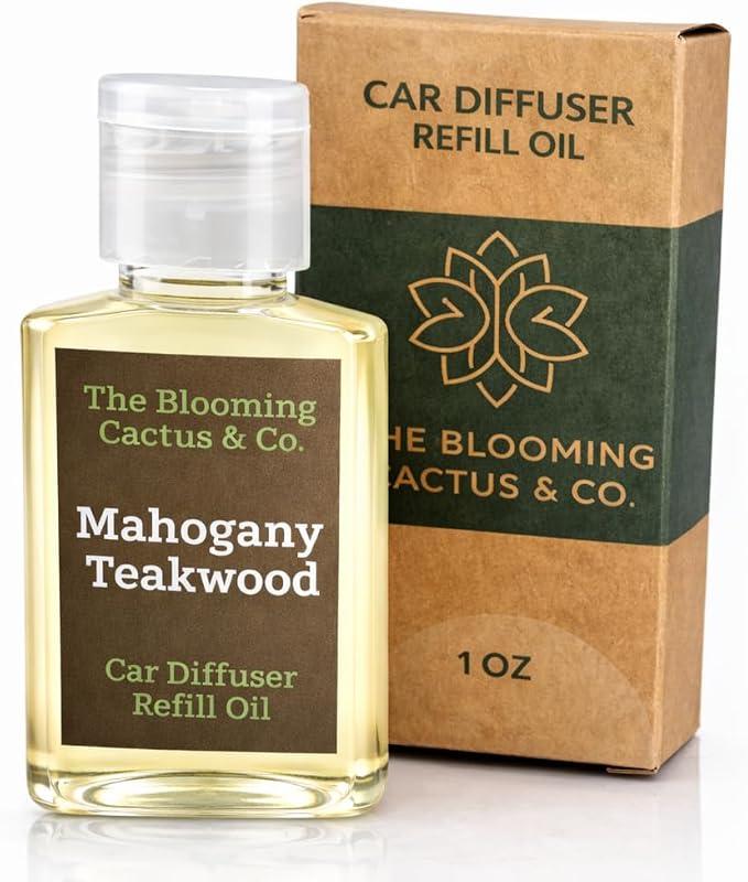 Car Diffuser Oil Refill 1 oz – Essential Oil Car Air Freshener Refill for Hanging Car Diffuser, Long Lasting Fragrance Oil, Phthalate Free, Multiple Scents. | Mahogany Teakwood
