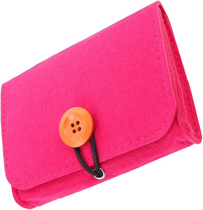 COHEALI Essential Oil Storage Bag Holder Small Felt Portable Essential Oils Case Organizer Pouch for Travel and Home Use Rose Red