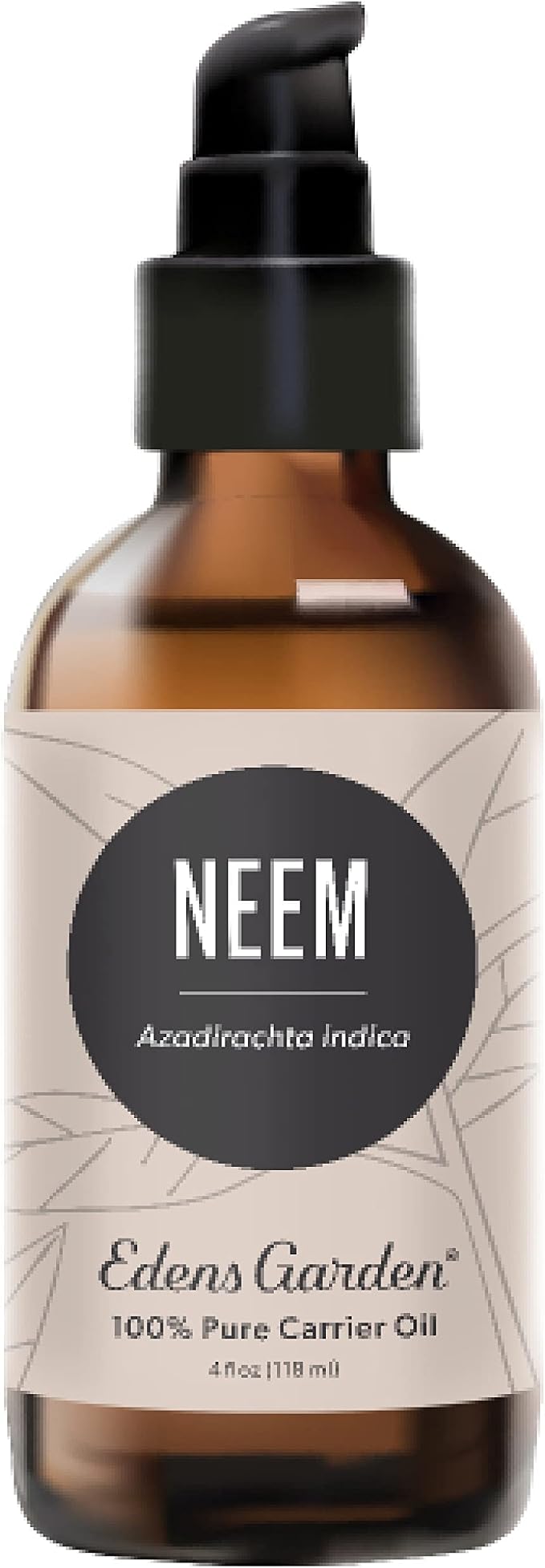 Edens Garden Neem Carrier Oil- 100% Pure Premium Cold Pressed & Hexane Free, Natural Moisturizer For Face, Skin, Healthy Hair, Scalp & Nail Care- For Diluting Essential Oils & Massage 118 ml (4 fl oz)