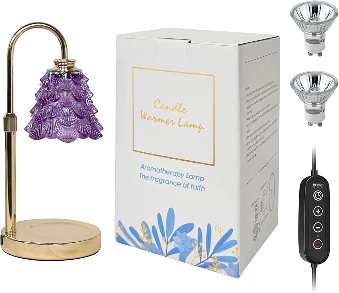 GEEZO Fragrance Candle Warmer Lamp，Electric Candle Warmer with Timer & Dimmer，Mom Christmas Birthday Gifts for Women, House Warming Gifts New Home Bedroom Decor