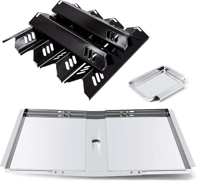 Grill Replacement Parts for Dyna Glo DGB610SSP DGF600SSP, Grease Tray Drip Pan & Heat Tents for Dyna Glo DGB610SSP 6 Burner Grill
