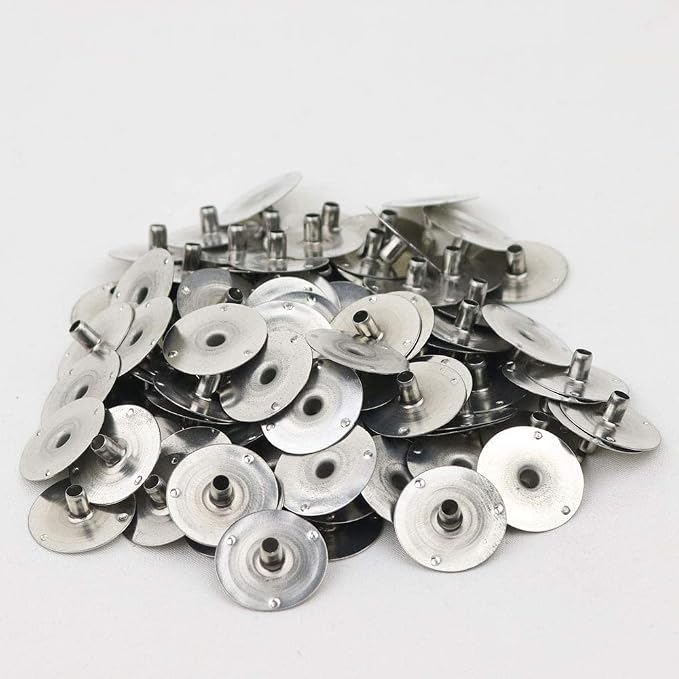200pcs/16mm Candle Wick Base, Metal Wick Sustainer Tabs for Candle Making DIY