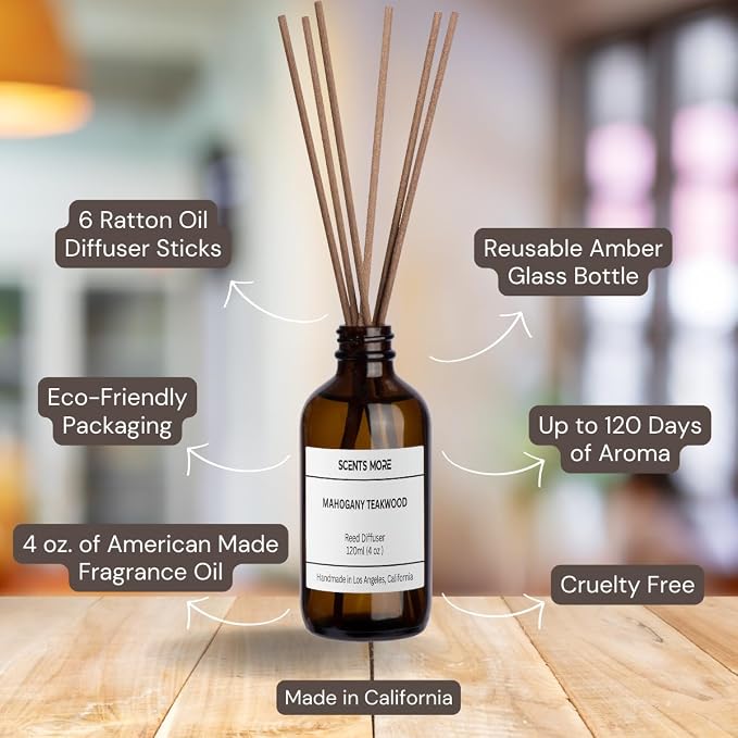 Reed Diffuser for Home | Very Vanilla Scented Reed Diffuser | 4oz Enhanced Scent Diffuser Fragrance Oil for Bedroom Bathroom Home Décor (Very Vanilla, 4oz Reed Diffuser Set)
