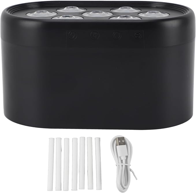 Essential Oil Diffuser Humidifier Cool Mist Aromatherapy Diffuser with Dynamic Flowing Lights, ABS PP Material, Smart Timer & Adjustable Mist for Home Bedroom Office (Black)