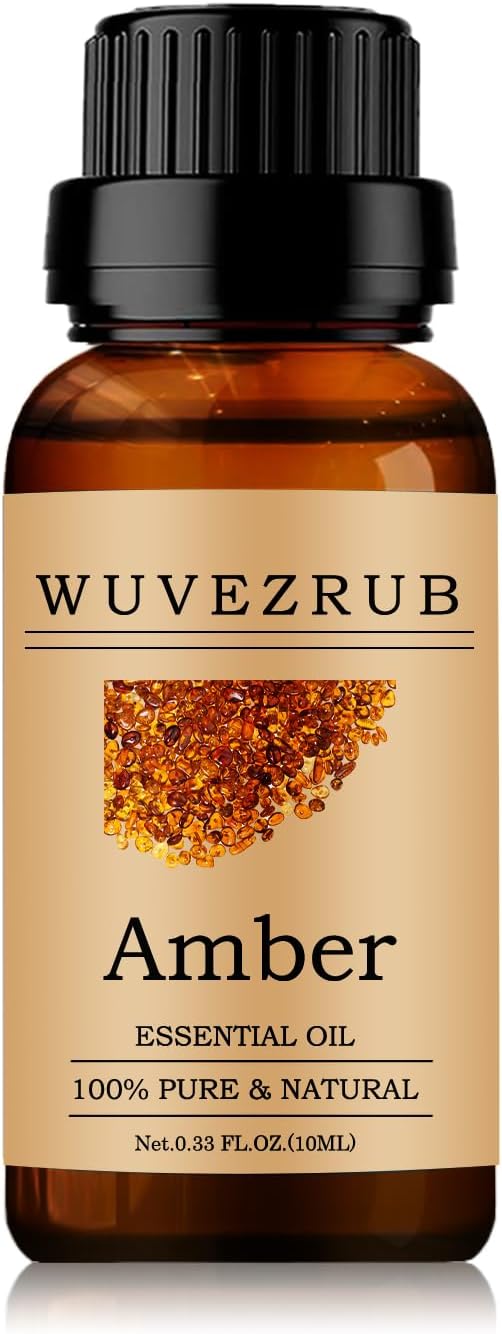 Amber Essential Oils 10ML, 100% Pure and Natural Essential Oil for Aromatherapy Diffuser - 0.33 Fl Oz/Amber