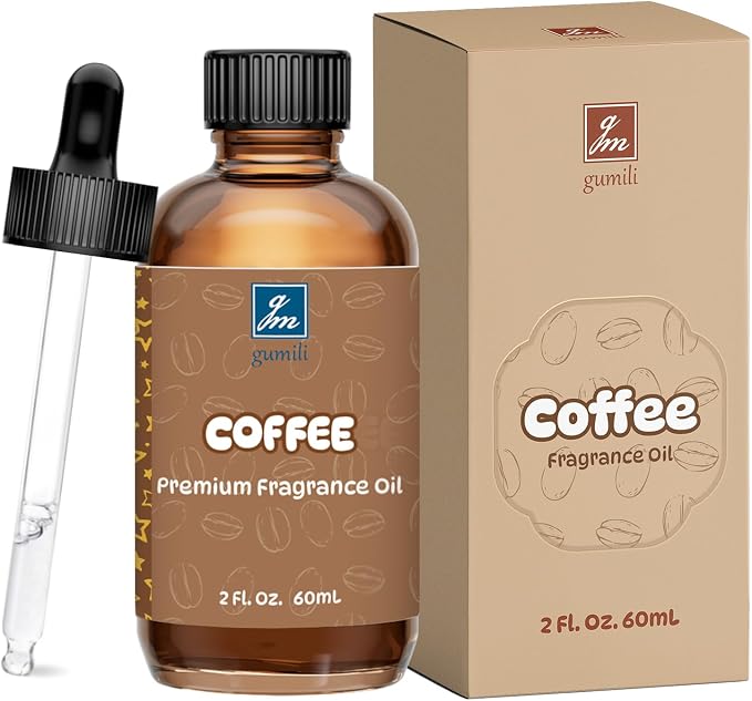 GM Gumili Coffee Fragrance Oil 2 Oz, Natural Scent Oil for Home Essential Oils Diffuser, Candle Making, Soap Making, DIY Body Oils, Perfume, Body Mist, Spray - Roasted Coffee Bean Scent
