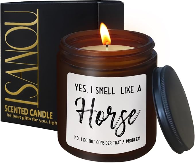 Horse Candle - Cedar & Lavender Scented, Equestrian Gift for Horse Lovers, 8 oz