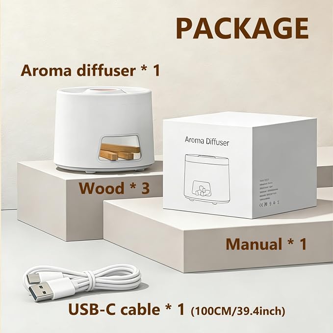 180ml Quiet Aromatherapy Diffuser, Ultrasonic Essential Oil Humidifier with Auto Shut-Off & 7-Color Flame Light for Home Bedroom Living Room Kitchen (White)