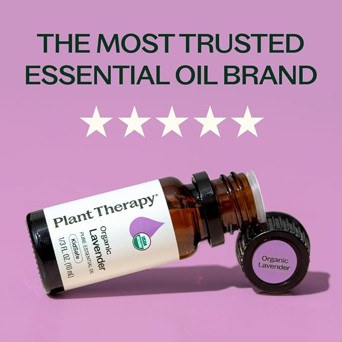 Plant Therapy Organic Lavender Essential Oil 100% Pure, USDA Certified Organic, Undiluted, Natural Aromatherapy, Therapeutic Grade 10 mL (1/3 oz)