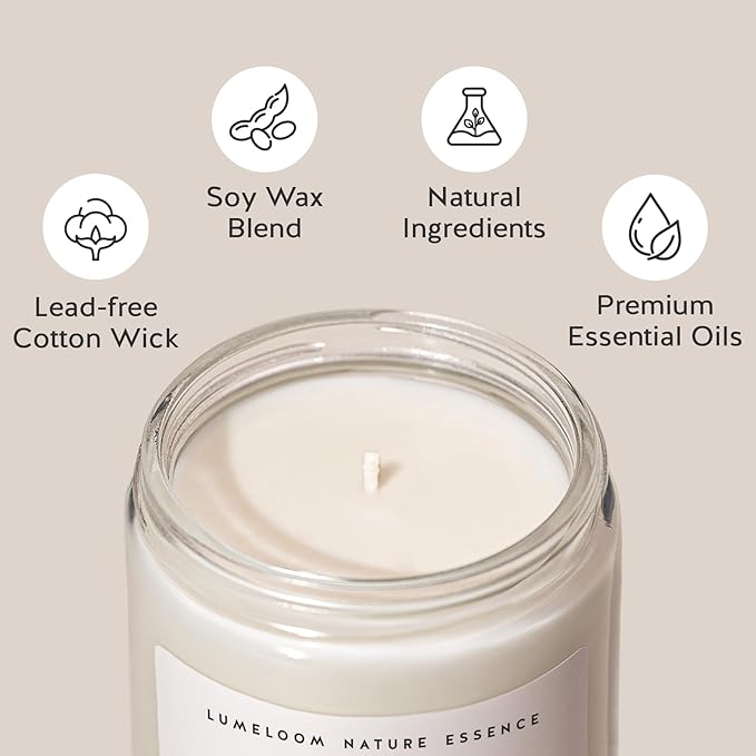 LUMELOOM Sympathy Gifts for Loss of Loved One, Memorial Gifts - 9oz Lavender Scented Soy Wax Candle - No Words Just Hugs, Bereavement, Grief, Think of You, Miscarriage, Get Well Candle for Women