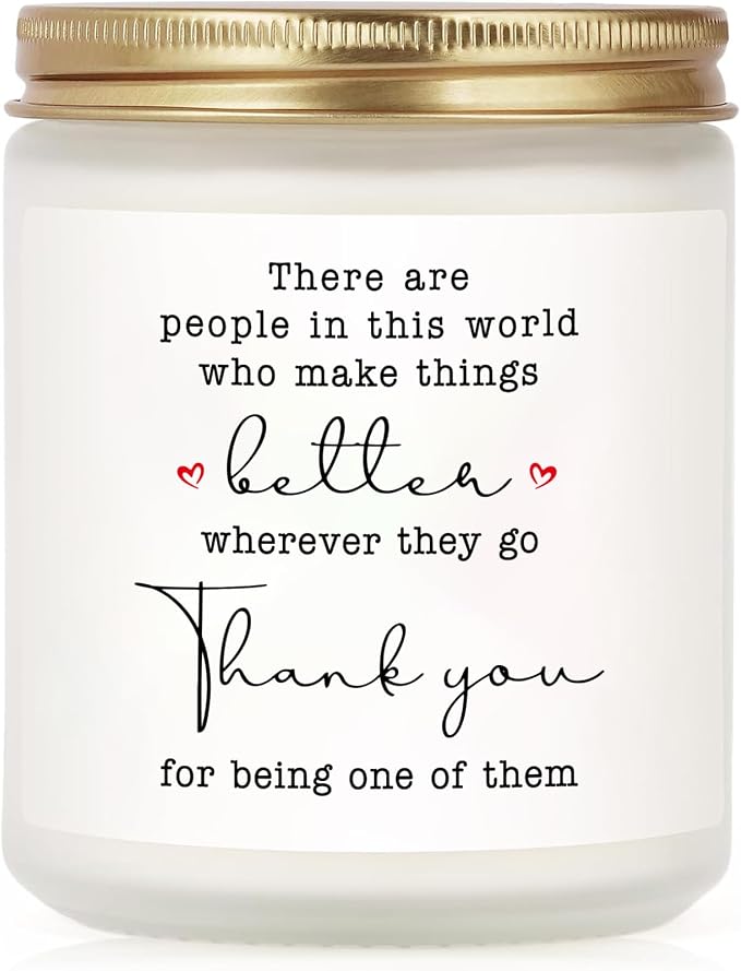 Thank You Gifts for Women, Thank You Candle, Appreciation Gift for Women Friends Teacher Nurse Doctor Coworkers Employee,Retirement Farewell Gifts, 7Oz Lavender Scented Candle