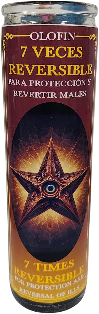 Reversible Ritual Candle – Prepared Spiritual Candle with Prayer – Red & Black Dual-Action Protection & Reversal Veladora – Hoodoo & Conjure Ritual Supply for Cleansing, Protection & Return Intent