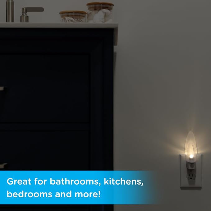 Lights by Night Plug in LED Night Light, Nightlight Plug into Wall, Dusk to Dawn Sensor, Warm White, Bedroom, Bathroom, Nursery, Hallway, Kitchen, UL Safety Listed, 11375