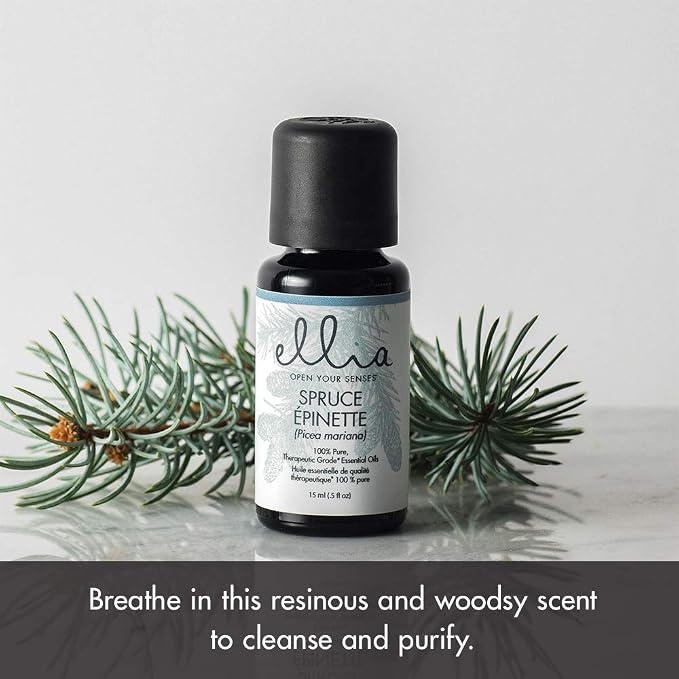 Ellia Spruce Diffuser Essential Oil | 15ml, 100% Pure, Therapeutic Grade