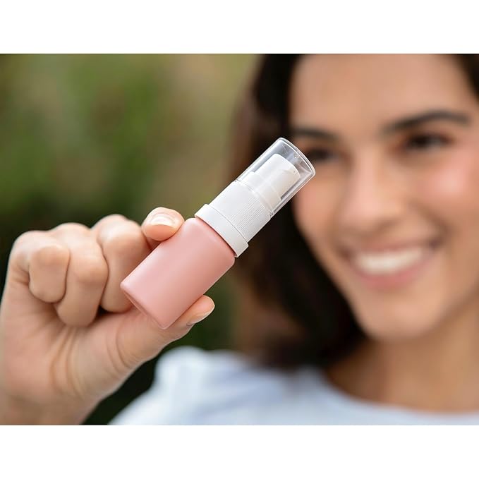10ml Empty Glass Pump Bottle Dispenser 6 Pack,Pink Travel Refillable Bottles Dispenser for Lotion Cream Essential Oil Shampoo, Small Cosmetic Containers 1/3oz (10ml Pink 6pcs)