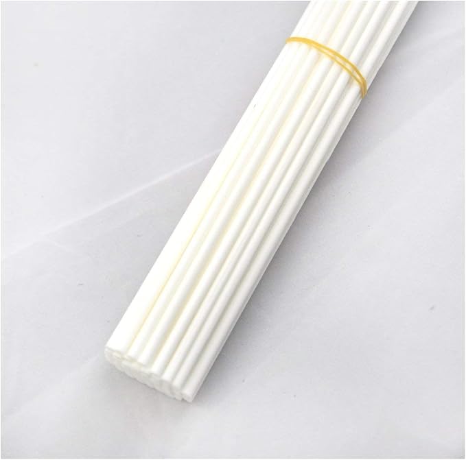 50 Pieces Fiber Reed Diffuser Replacement Sticks for Home Fragrance Essential Oil (White, 8" x4mm)