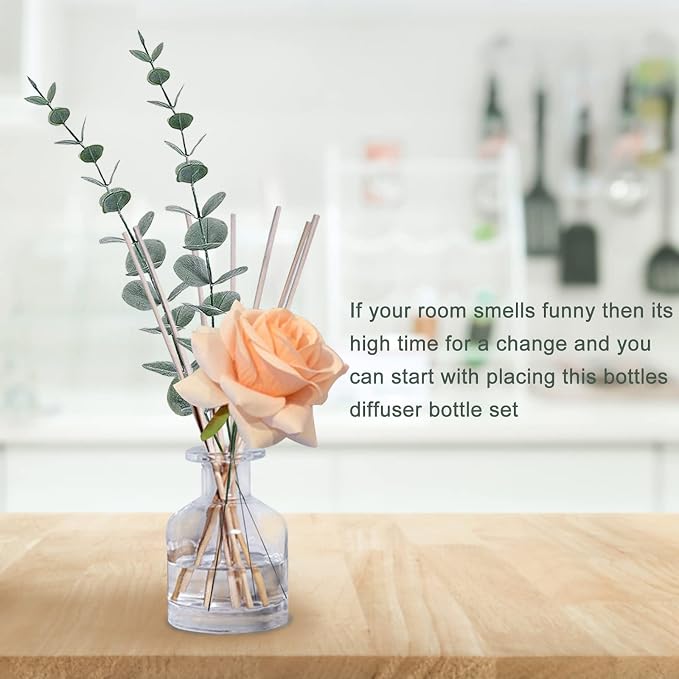 HOSSIAN Reed Diffuser Bottle-Diffuser Bottles Empty-Glass Diffuser Bottles-150ml 5 fl oz-Diffuser Jars for Home Fragrance Set of 3 (Clear)