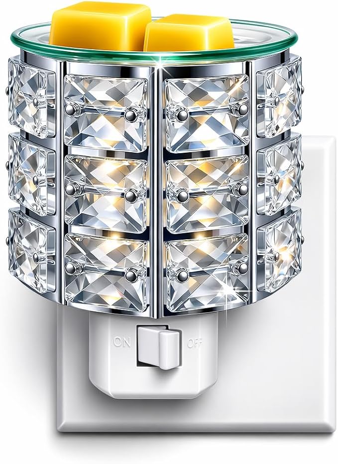MeplLivs Warmers Pluggable Fragrance Warmer- Decorative Plug-in for Warming Scented Candle (Silver)
