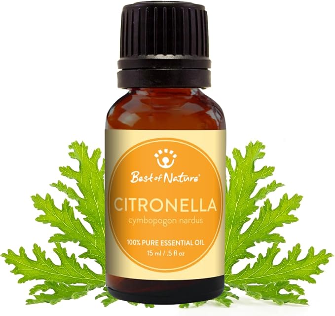 Citronella Essential Oil for Diffuser Aromatherapy – Best of Nature 100% Pure Undiluted Oils for DIY, Home Fragrance, and Topical Use