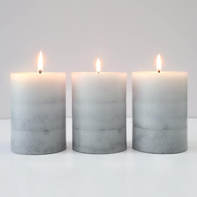 CRYSTAL CLUB Scented Pillar Candles, Aromatherapy Creamy Coconut Scented Candles, Clean Burning and Dripless Heritage Fragrance Candle, Tall 3x4 Inch Candles for Summer Home Party Décor