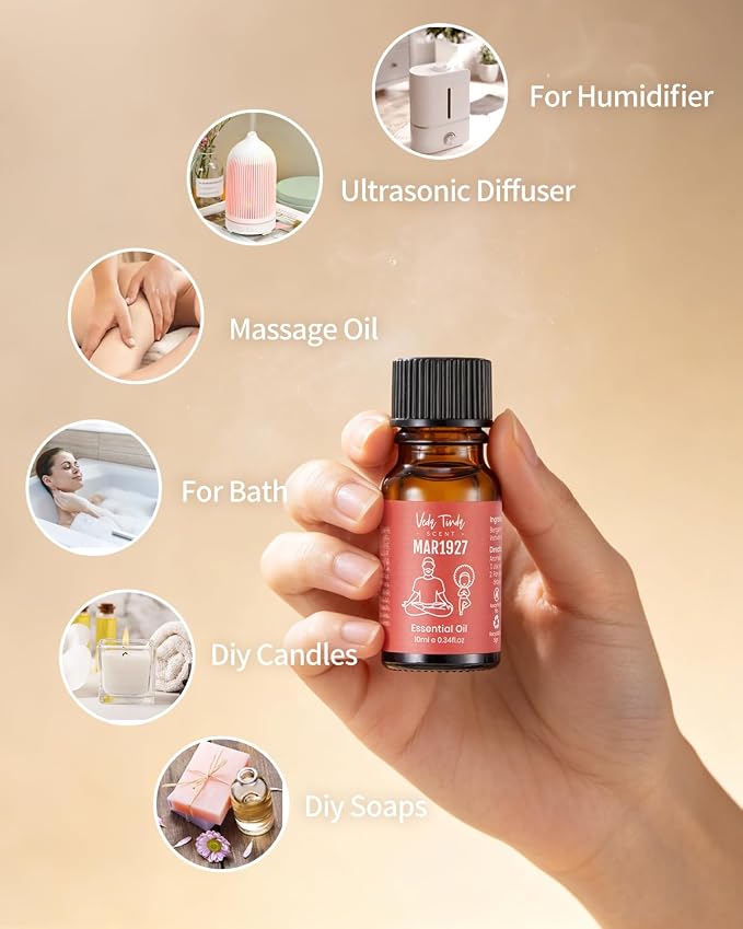 Hotel Scent Diffuser Oil Set, Luxury Hotel Fragrance Oils Collection, VEDA TINDA SCENT Waterless Diffuser Refills, Premium Aromatherapy Essential Oil Air Freshener for Home