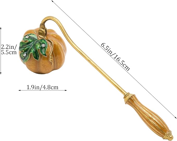 Vintage Pumpkin-Shaped Candle Snuffer, Hand-Painted Metal Candle Extinguisher with Non-Slip Handle, Artistic Floral Candle Tool for Home Decor (Pumpkin)