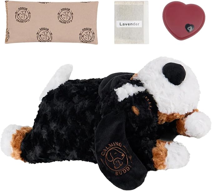 Teddy - Puppy Heartbeat Toy for Anxiety Relief with Reusable Heat Pack and Lavender, Sleep Aid for Dogs, Plush Comfort Toy for All Breads