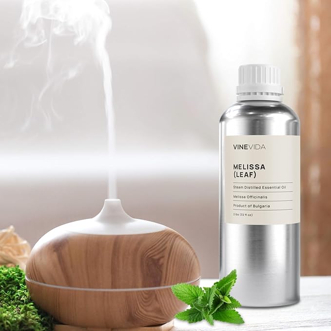 VINEVIDA Melissa Essential Oil 32 oz - Melissa Leaf Candle Oil Scent - DIY Candle Scents for Candlemaking - Bulk Oil for Soap Making