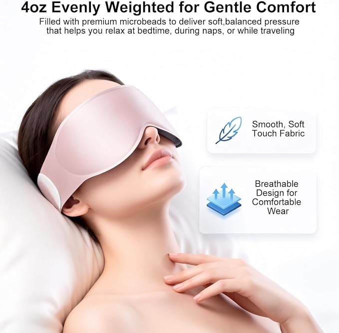 Weighted Sleep Mask for Lash Extensions: 3D Contoured Eye Mask for Airplan Travel,100% Blackout Eye Cover with Soft Fabric, Night Spa Relaxation, Travel Flight Essential, Calm Meditation