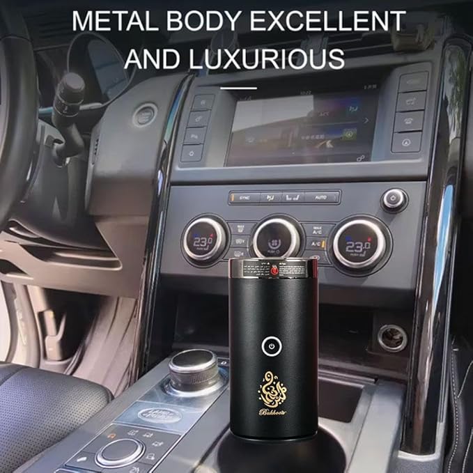 Car Incense Burner Electric Bakhoor Burner, Portable Aluminum Alloy USB Rechargeable Diffuser for Car Home Decor