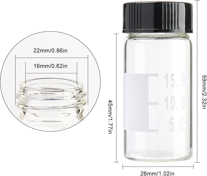 Kesell 28 Pack 20ml Empty Glass Vials Clear Glass Bottles with Screw Cap (4pcs Funnels)