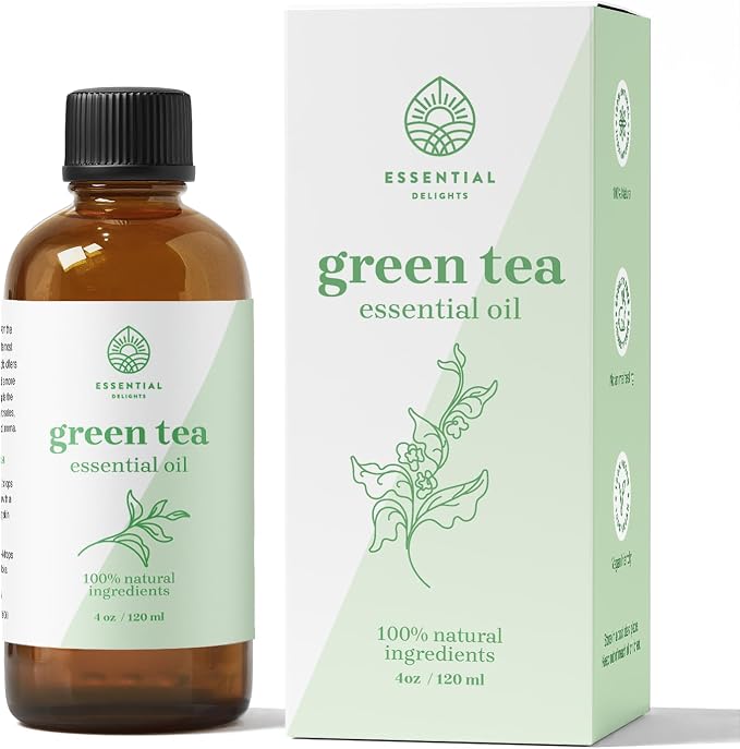 Green Tea Oil by Essential Delights | Premium Aromatic Oil for Diffusers, DIY Projects, Candle Making, Soap Making & Home Fragrance | 4 oz.