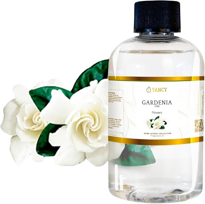 YANCY Gardenia Home Collection Fragrance Oil (4 oz), Pure Gardenia Floral Scent, Elegant Fragrance for Diffusers, Oil Burners & Aroma Lamps, Fresh Floral Ambiance for Any Room