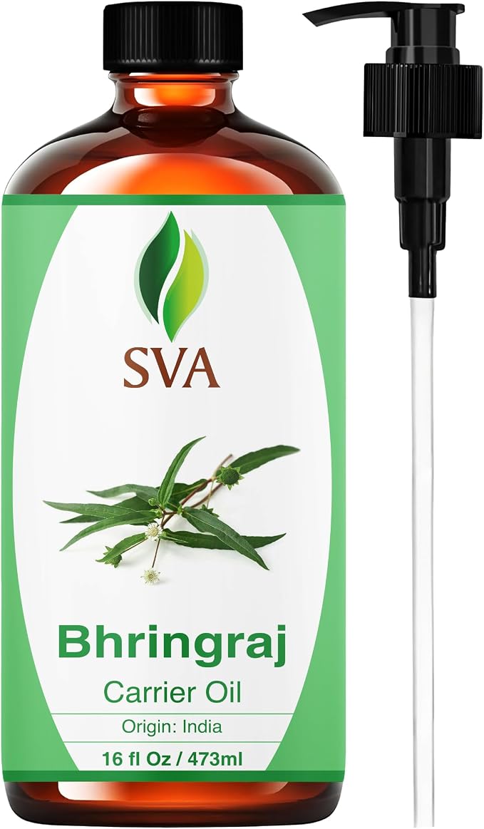 SVA Bhringraj Oil - 16 Fl Oz - for Face, Skin Care, Hair Care, Scalp Massage & Body Massage