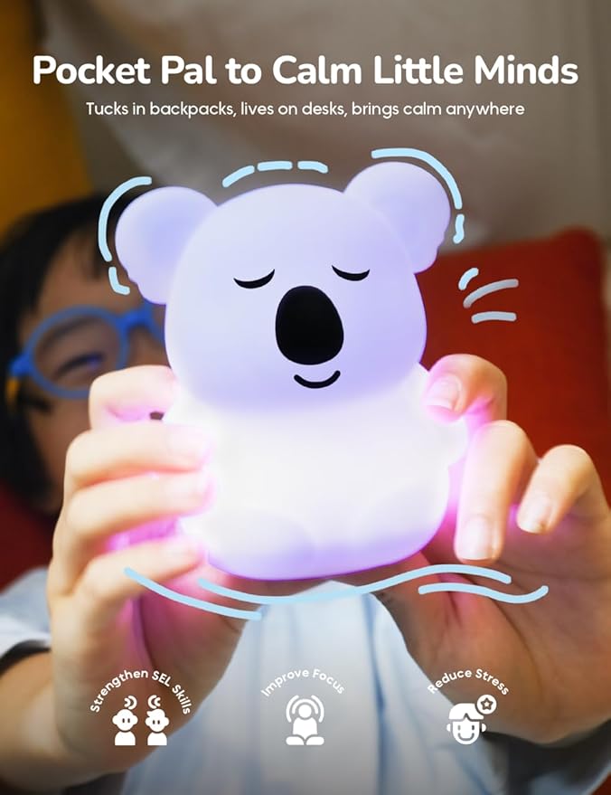 Mini Breathing Pal ‘Kyle’ - Guided Visual Meditation Silicone Light, Anxiety Relief Items for Calm Down Corner, Meditation and Sleep Aid for Adults and Kids, for School Counselor