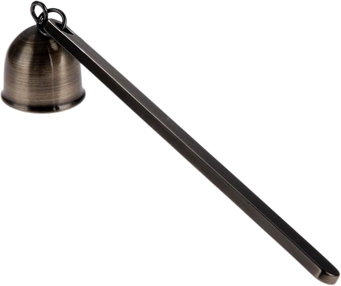MUXSAM 1-Pack Candle Extinguisher Snuffer, Bell-Shaped Candle Candlesnuffers Stainless Steel Wick Flame Snuffer Candle Accessory Tools Gift for Candle Lovers(Antique Bronze)