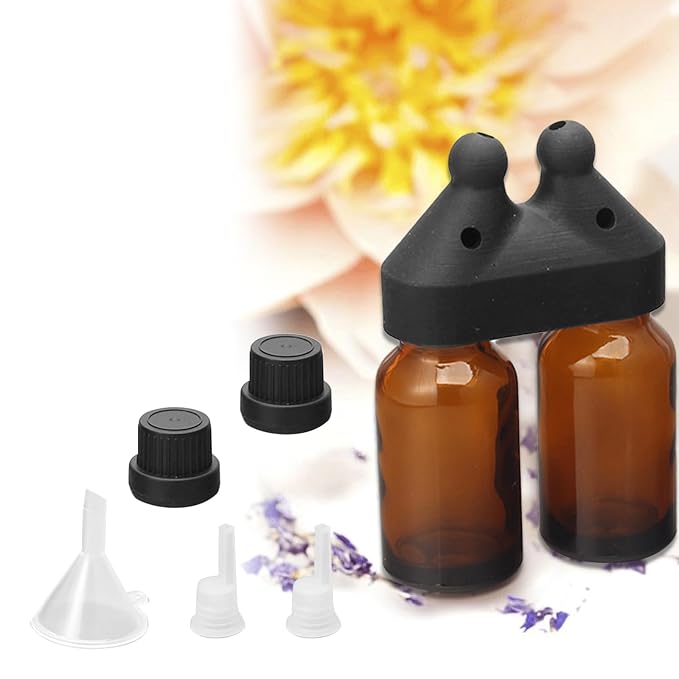 Mini Essential Oil Inhaler,Leakproof Double Hole Aroma Bottle Sniffer Cap | Essential Oil Inhaler Caps Nasal Lids,Perfume Inhaler Dispenser Bottle for Enhances Aromatherapy