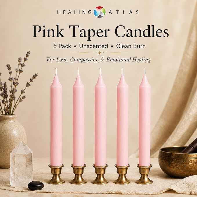 Taper Candles 5 Pack 6 in. Spell, Wicca, Santeria, Energized Candles (Pink)