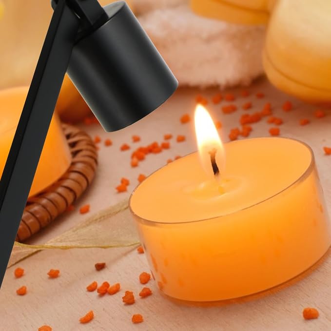 Candle Snuffer Extinguisher with Long Handle 6.69inch Stainless Steel Wick Flame Snuffer for Putting Out Wick Flame Safely, Black Candle Accessories