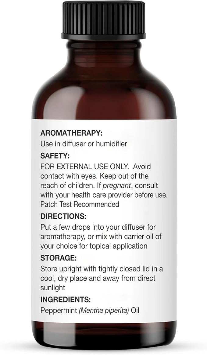 Majestic Pure Essential Oil with Glass Dropper - 100% Pure and Natural - Essential Oils for Diffuser, Aromatherapy, Soap and Candle Making, Peppermint Essential Oil, Peppermint Oil, 1 Fl Oz