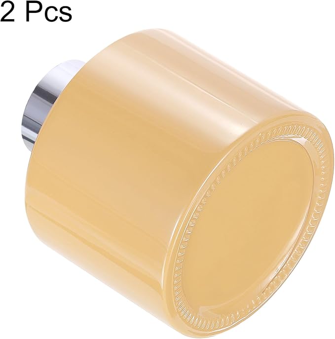 HARFINGTON 2pcs Empty Glass Diffuser Bottle 140ml/4.7oz Refillable Fragrance Accessories Aromatherapy Jar Container for Replace Reed Diffuser Home Bathroom Pale Orange with Silver Tone Cap
