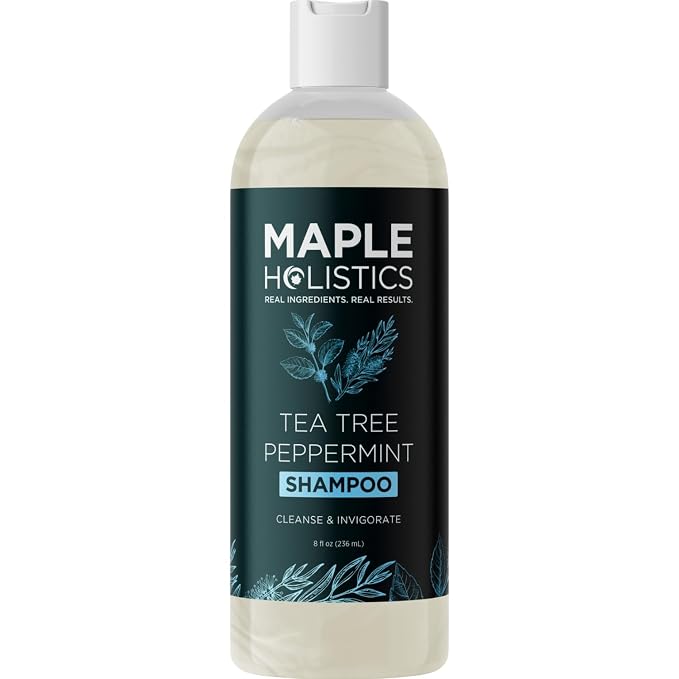 Rosemary Tea Tree Mint Shampoo - Clarifying Shampoo for Build Up and Flakes with Deep Cleansing Peppermint Oil and Tea Tree Essential Oil for Dry Scalp Treatment - Paraben & Sulfate Free (8oz)