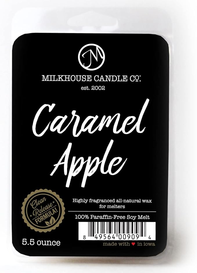 Milkhouse Candle Company Caramel Apple Soy Wax Melts – Apple Slices | Cinnamon | Sweet Vanilla Scented - 5.5 oz, Hand-Poured, Premium Fragrance Oil, Made in the USA