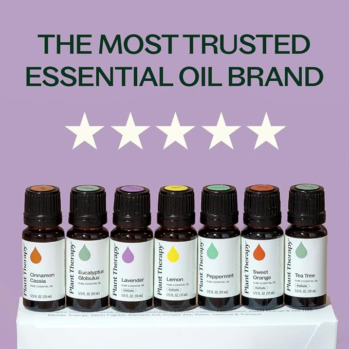 Plant Therapy 7 & 7 Essential Oils Set, 7 Most Popular Single Essential Oils Plus 7 Favorite Blends, Each 10 mL (1/3 oz), 100% Pure, Undiluted, Great for DIYs, Skincare and Essential Oil Diffusers
