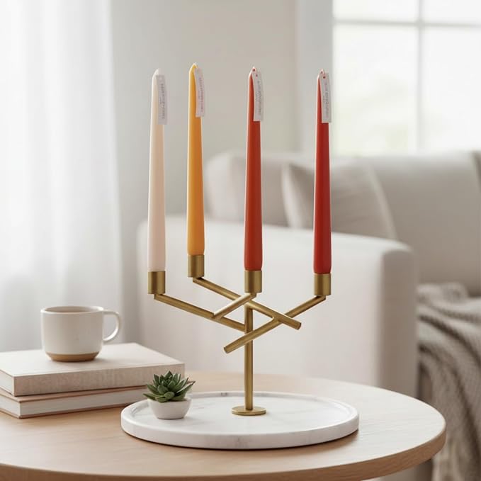 Orange Scented Taper Candles 10 Inch Dripless Candlesticks, 4 Pack Long Dinner Candles for Wedding Easter Table Decor Home Decoration Party Centerpiece & Mother’s Day